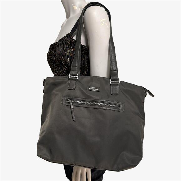 Baggallini grey nylon tote bag laptop bag - Picture 2 of 8